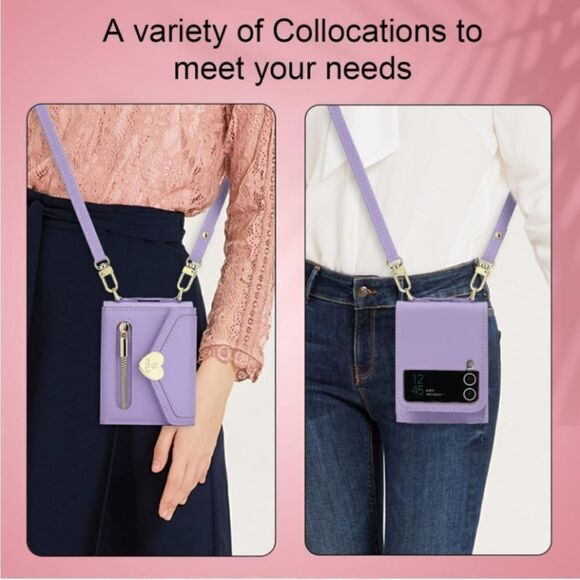 Samsung Galaxy Z Flip 4 Case with Love Flip Wallet - Picture 12 of 16